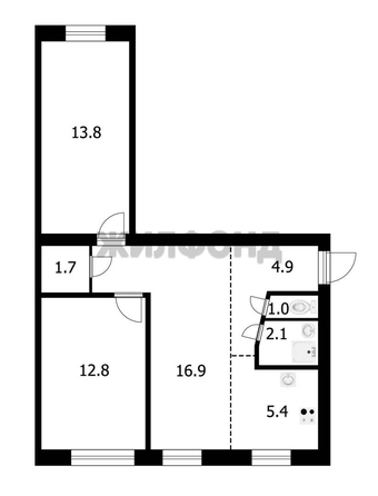 
  Продается 2-комн. квартира, 58.6 м², Гурьевская ул, д. 47
. Фото 20.