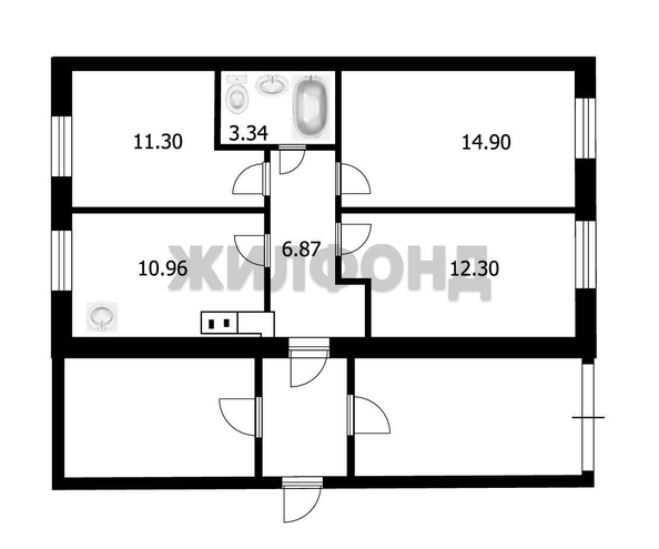 
  Продается 4-комн. квартира 59.7 м². Фото 5.