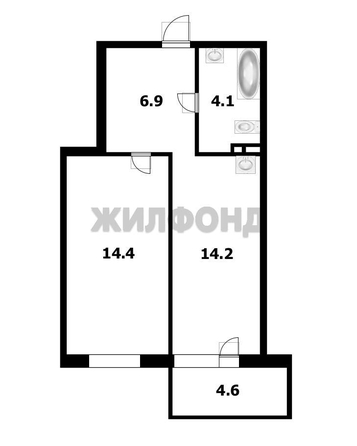 
  Продается 1-комн. квартира, 38.8 м², Некрасова ул, д. 65
. Фото 22.