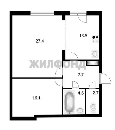 
  Продается 2-комн. квартира, 72 м², , д. 24
. Фото 11.