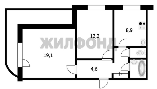 
  Продается 2-комн. квартира, 50.2 м², Связистов ул, д. 147
. Фото 1.