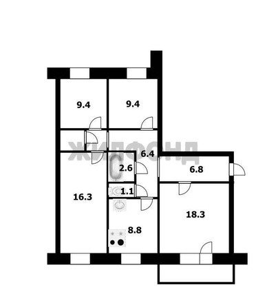 
  Продается 4-комн. квартира, 83.3 м², Широкая ул, д. 111
. Фото 24.