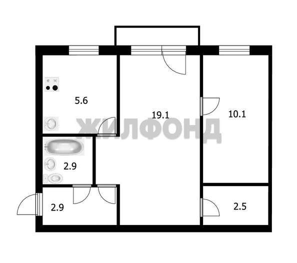 
  Продается 2-комн. квартира, 43.1 м², Выставочная ул, д. 16
. Фото 1.