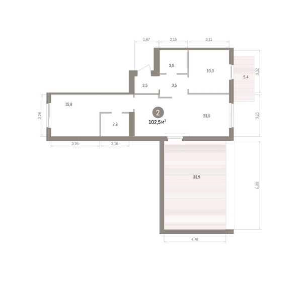 
  Продается 2-комн. квартира 102.51 м², в ЖК Пшеница, дом 5.2. Фото 2.