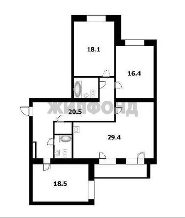 
  Продается 3-комн. квартира, 117 м², Владимировская ул, д. 21
. Фото 14.