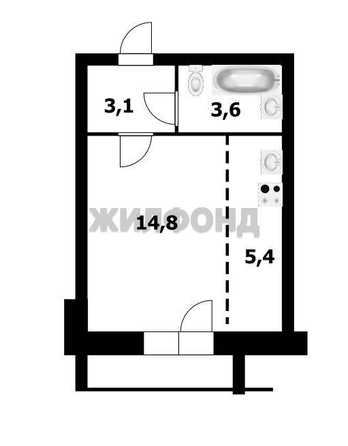 
  Продается студия, 26.9 м², ЖК Свобода, дом 7
. Фото 12.