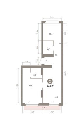 
  Продается 2-комн. квартира 63.6 м², в ЖК Лебедевский квартал, д 1. Фото 3.