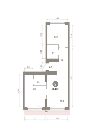 
  Продается 2-комн. квартира 58.8 м², в ЖК Лебедевский квартал, д 1. Фото 3.