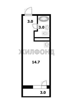 
  Продается студия, 20.5 м², Героев Революции ул, д. 21
. Фото 11.