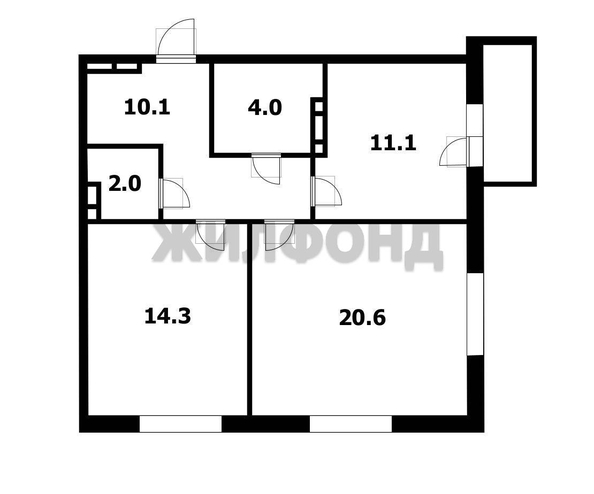 
  Продается 2-комн. квартира, 62.1 м², ЖК Лев Толстой, дом 1
. Фото 13.