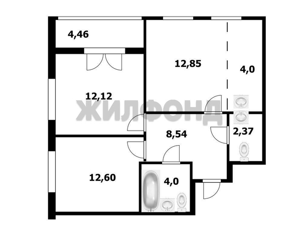 
  Продается 3-комн. квартира, 55.5 м², ЖК Чернышевский, б/с 1.1, 1.2
. Фото 17.