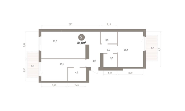 
  Продается 1-комн. квартира 83.95 м², в ЖК Пшеница, дом 5.2. Фото 1.