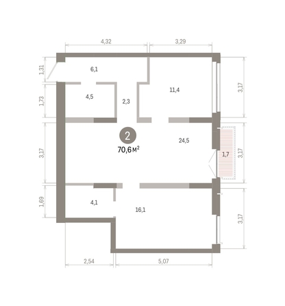 
  Продается 2-комн. квартира, 70.56 м², ЖК Европейский берег, дом 45
. Фото 1.
