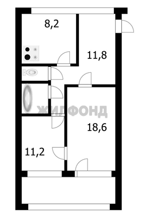 
  Продается 2-комн. квартира 58.6 м². Фото 3.