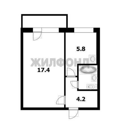
  Продается 1-комн. квартира 30.4 м². Фото 13.