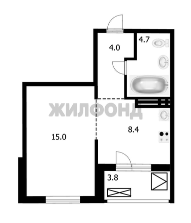 
  Продается 1-комн. квартира 34 м², в ЖК Акварельный 3.0, дом 3. Фото 15.