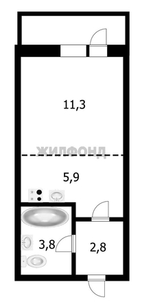 
  Продается студия 23.6 м², в ЖК Матрешкин двор, дом 1 . Фото 13.