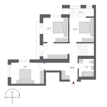 
  Продается 4-комн. квартира 166.1 м², в ЖК ОСКАР, дом 1. Фото 3.