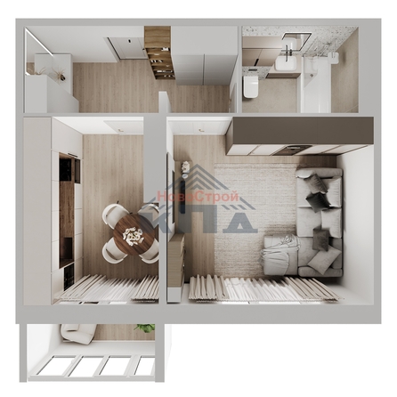 
  Продается 1-комн. квартира 42.11 м², в ЖК Два поэта. Фото 3.