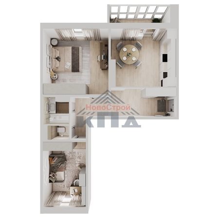 
  Продается 2-комн. квартира 66.85 м², в ЖК Два поэта. Фото 1.