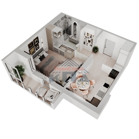 
  Продается 1-комн. квартира 42.44 м², в ЖК Два поэта. Фото 2.
