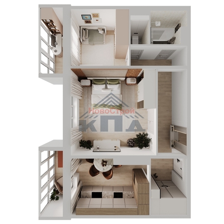 
  Продается 2-комн. квартира 59.58 м², в ЖК Два поэта. Фото 2.