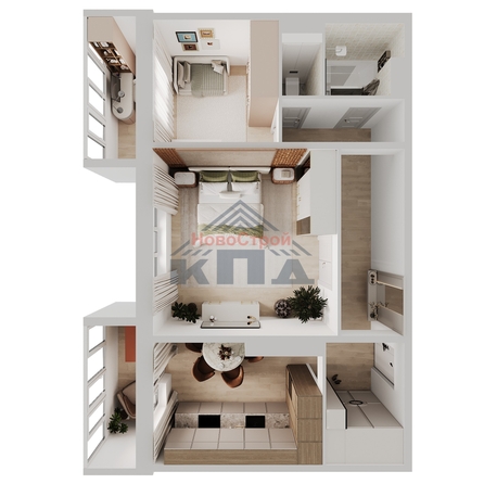 
  Продается 2-комн. квартира 59.97 м², в ЖК Два поэта. Фото 1.