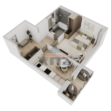 
  Продается 1-комн. квартира 45.95 м², в ЖК Два поэта. Фото 2.