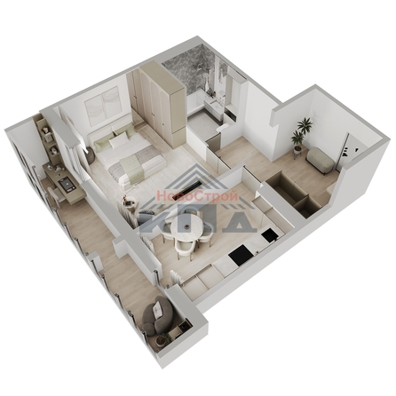 
  Продается 1-комн. квартира 48.16 м², в ЖК Два поэта. Фото 2.