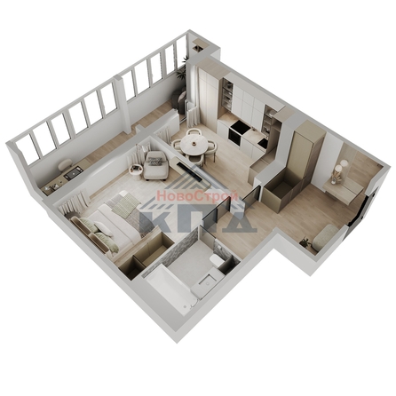 
  Продается 1-комн. квартира 48.58 м², в ЖК Два поэта. Фото 3.