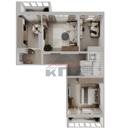 
  Продается 3-комн. квартира 84.92 м², в ЖК Два поэта. Фото 1.
