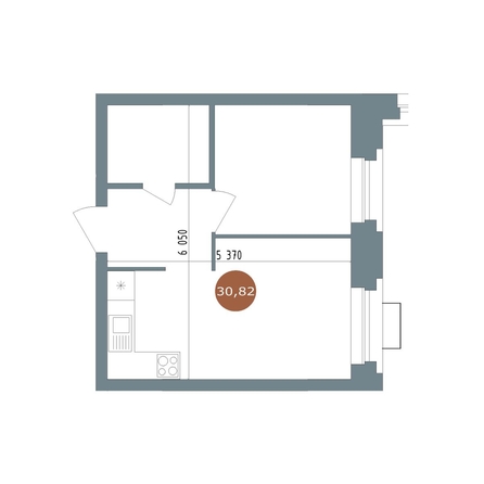 
  Продается 1-комн. квартира 30.08 м², в ЖК 19/56 Кварталы Телецентра, сек 2. Фото 1.