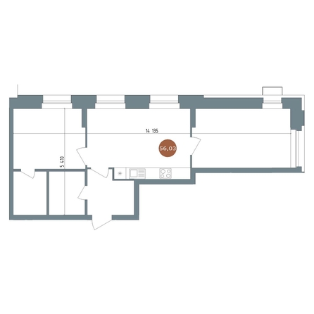 
  Продается 2-комн. квартира 56 м², в ЖК 19/56 Кварталы Телецентра, сек 2. Фото 1.