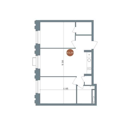 
  Продается 2-комн. квартира 63 м², в ЖК 19/56 Кварталы Телецентра, сек 2. Фото 1.