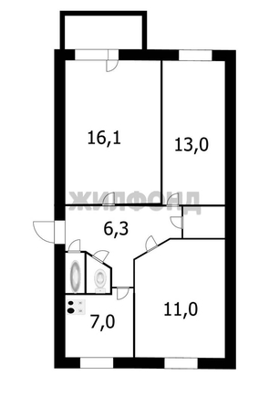 
  Продается 3-комн. квартира 58.1 м². Фото 12.