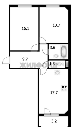 
  Продается 3-комн. квартира 62 м², в ЖК Чистая Слобода, дом 44. Фото 12.