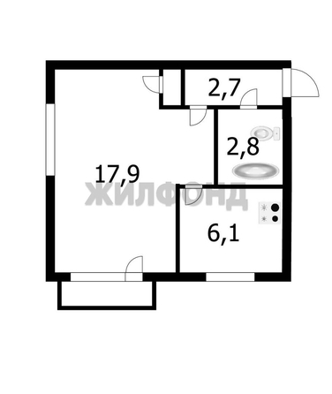
  Продается 1-комн. квартира 30.1 м². Фото 10.