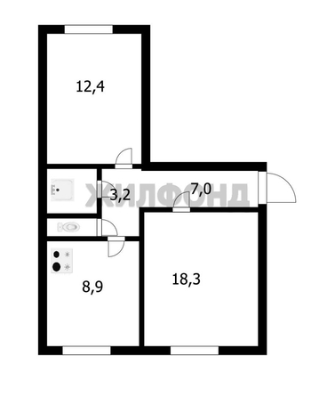 
  Продается 2-комн. квартира 53.4 м². Фото 7.