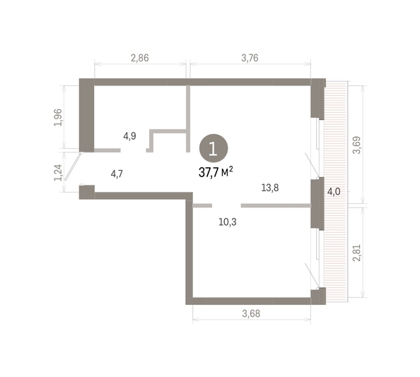 
  Продается 1-комн. квартира 37.71 м², в ЖК Город на озере. Фото 1.