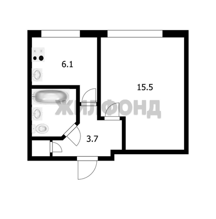 
  Продается 1-комн. квартира 29 м². Фото 2.