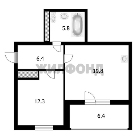 
  Продается 2-комн. квартира 45.5 м². Фото 3.