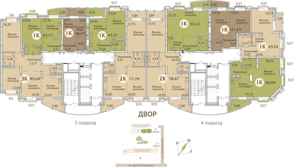 
  Продается 3-комн. квартира 86 м², в ЖК Заельцовский. Фото 21.