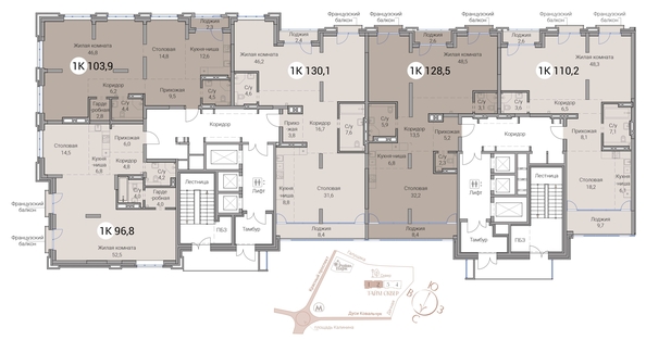 
  Продается 4-комн. квартира 110.2 м², в ЖК Тайм Сквер. Фото 38.