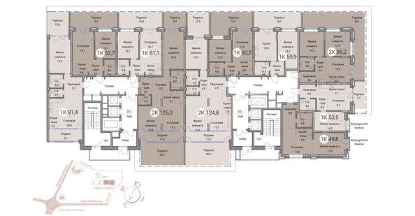 
  Продается 2-комн. квартира 81.4 м², в ЖК Тайм Сквер. Фото 19.