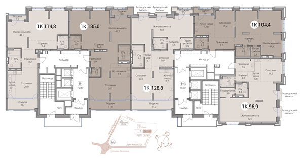 
  Продается 4-комн. квартира 114.8 м², в ЖК Тайм Сквер. Фото 37.
