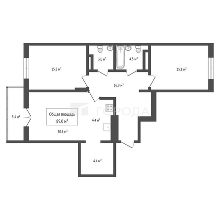 
  Продается 3-комн. квартира 89 м², в ЖК Золотая нива, дом 1. Фото 6.