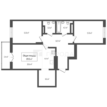 
  Продается 3-комн. квартира 89 м², в ЖК Золотая нива, дом 1. Фото 8.