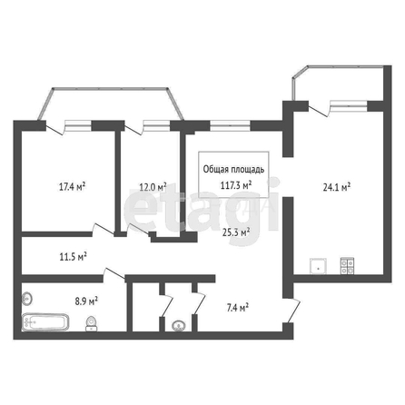
  Продается 3-комн. квартира 117 м². Фото 42.
