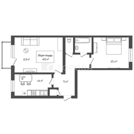 
  Продается 2-комн. квартира 42.9 м². Фото 10.