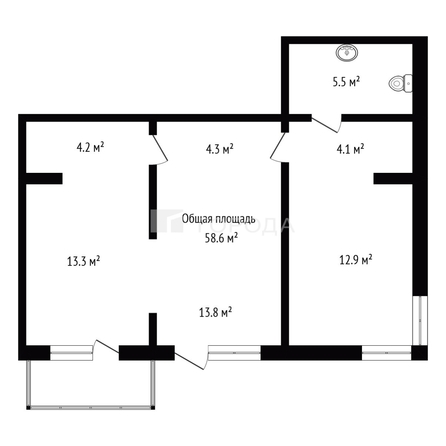 
  Продается универсальное помещение 58.6 м², в ЖК Дом на республиканской. Фото 10.